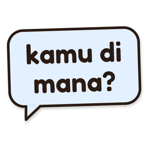 Balon chat bertuliskan kamu di mana?