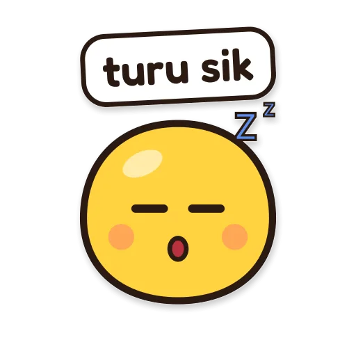 Karakter bulat tidur, tulisan turu sik