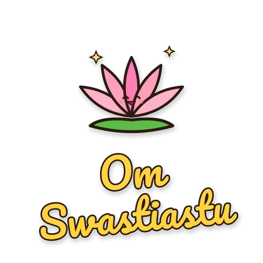 Bunga teratai, tulisan Om Swastiastu