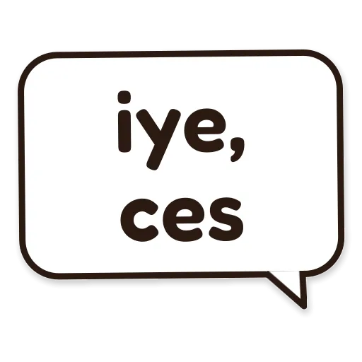 Balon chat bertuliskan iye, ces
