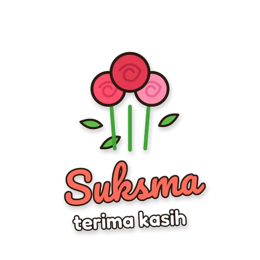 Tiga mawar, tulisan Suksma. terima kasih