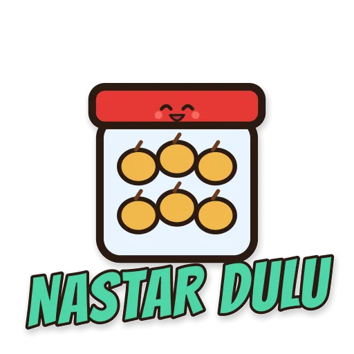 Toples kue nastar, tulisan NASTAR DULU