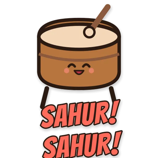 Bedug dipukul, tulisan SAHUR! SAHUR!
