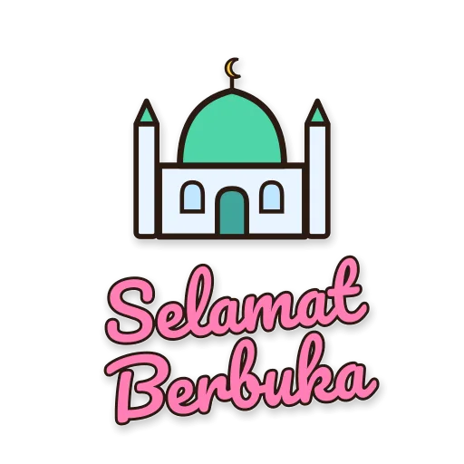 Masjid, tulisan Selamat Berbuka