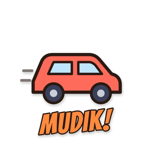 Mobil melaju, tulisan MUDIK!