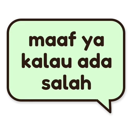 Balon chat bertuliskan maaf ya kalau ada salah