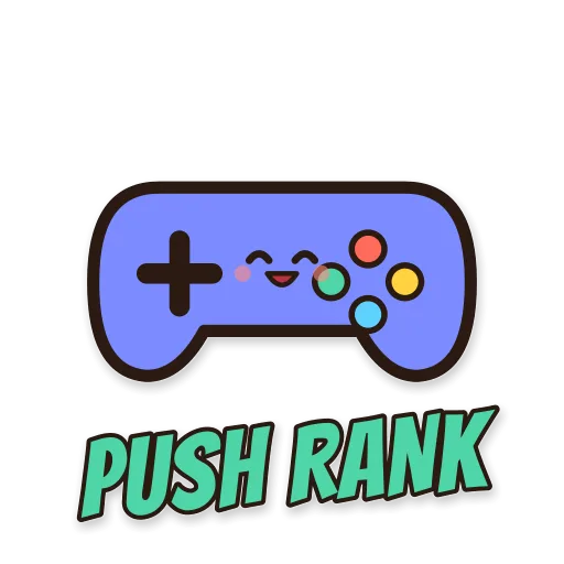 Stik game tersenyum, tulisan PUSH RANK
