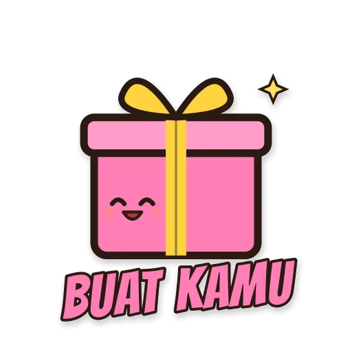 Kotak kado berpita, tulisan BUAT KAMU