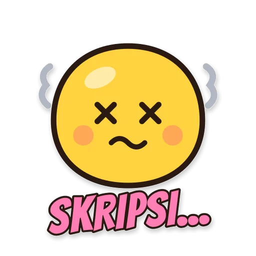 Karakter bulat pusing, tulisan SKRIPSI...