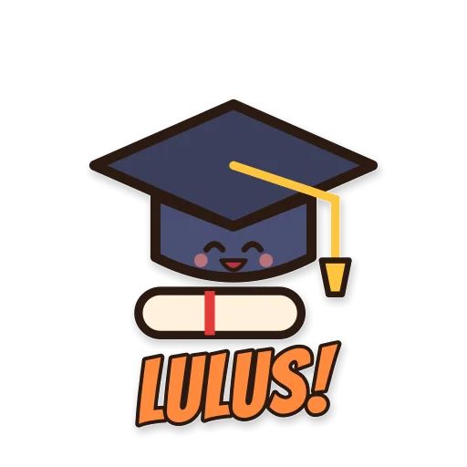Topi toga, tulisan LULUS!
