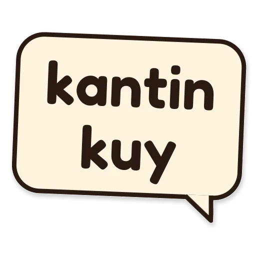 Balon chat bertuliskan kantin kuy