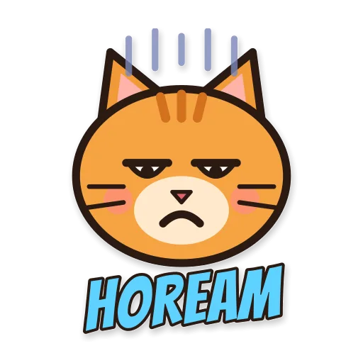Kucing oren malas, tulisan HOREAM