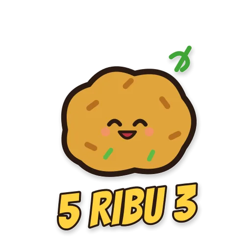 Gorengan dengan cabai rawit, tulisan 5 RIBU 3